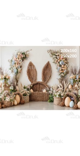 Tło fotograficzne „Wielkanocna aranżacja z króliczymi uszami” | E_781